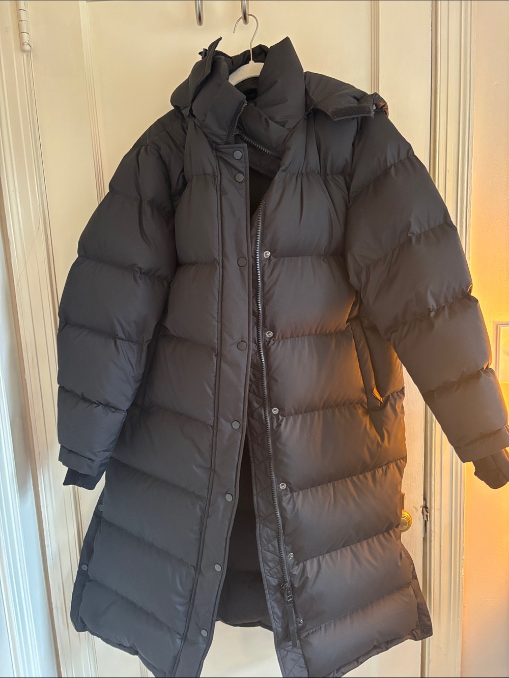 Quince Black Puffer Coat with Hood